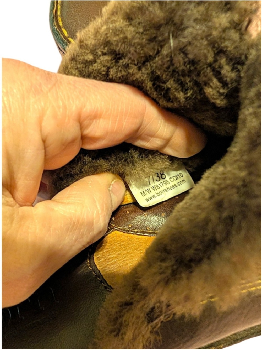 Born Brown Faux Fur Lined Mule Clogs - Picture 7 of 9